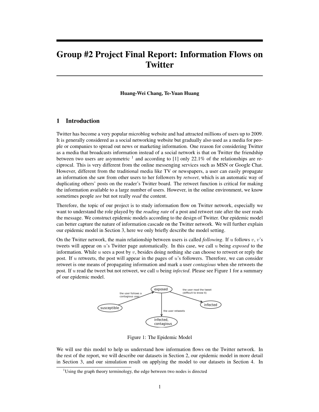 Group #2 Project Final Report: Information Flows on Twitter