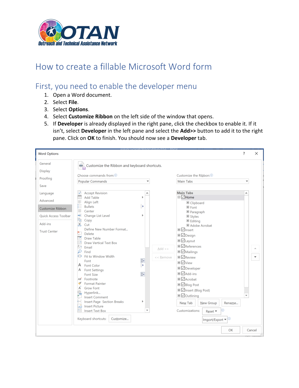 How to Create a Fillable Microsoft Word Form