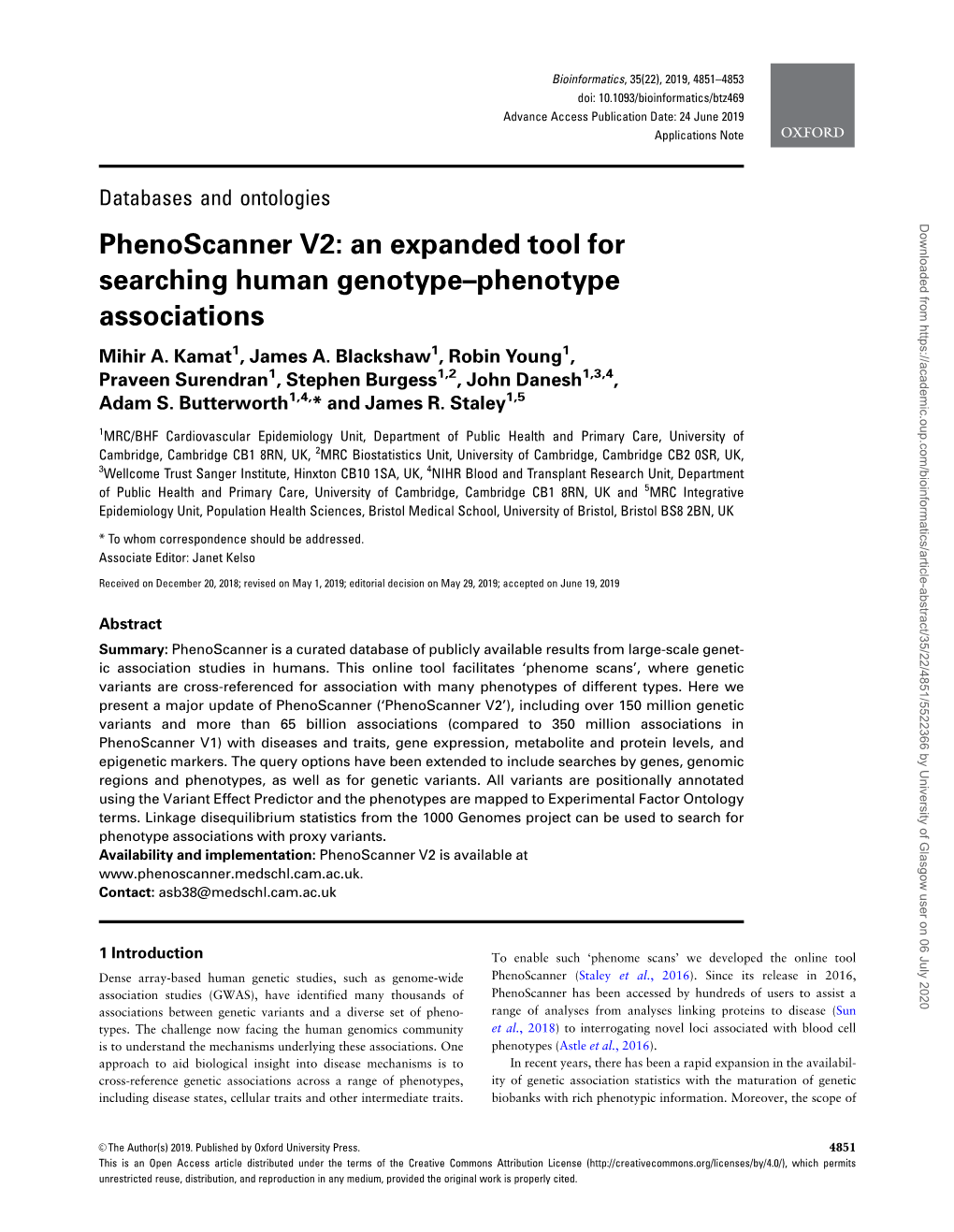 An Expanded Tool for Searching Human Genotype–Phenotype Associations Mihir A