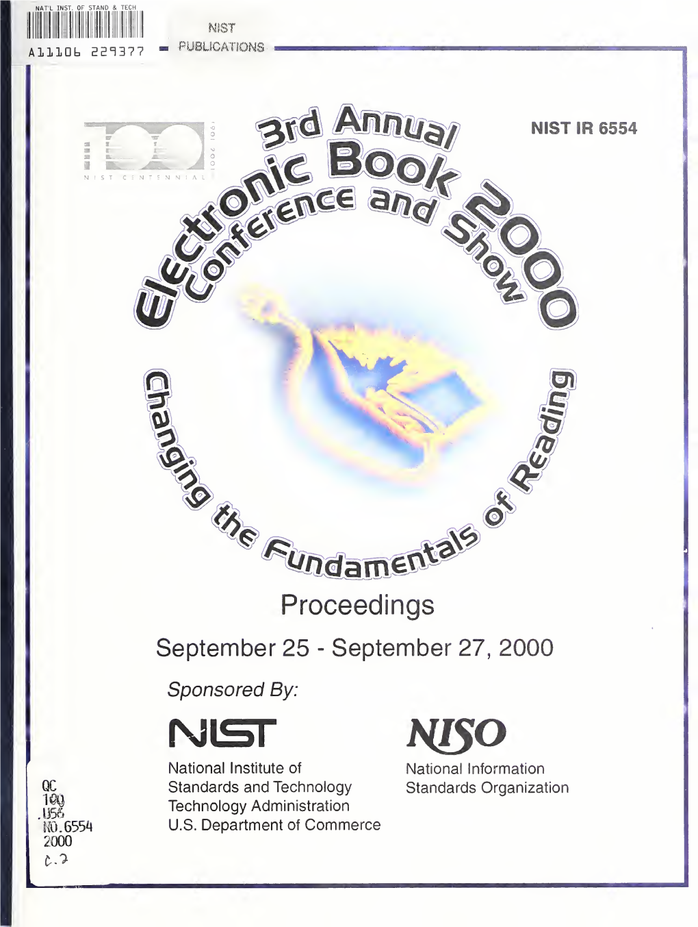 3Rd Annual Electronic Book 2000 Conference and Show “Changing the Fundamentals of Reading” Proceedings