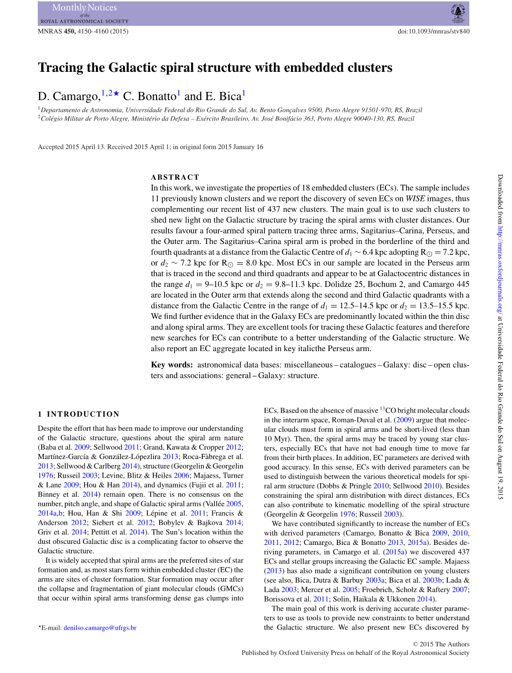 Tracing the Galactic Spiral Structure with Embedded Clusters