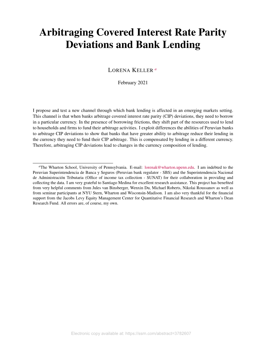 Arbitraging Covered Interest Rate Parity Deviations and Bank Lending