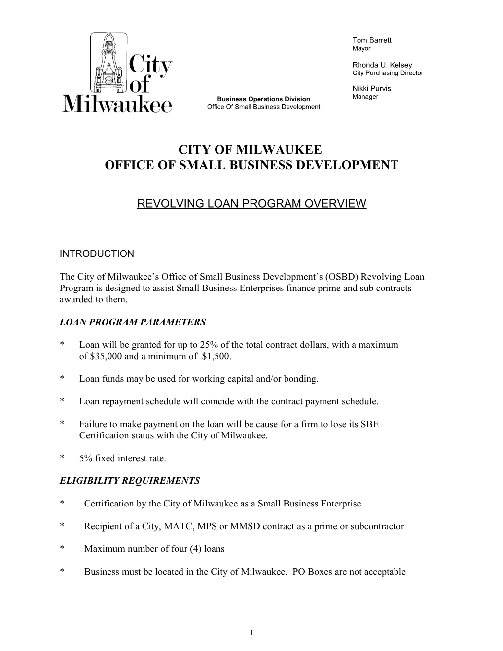 Office of Small Business Development