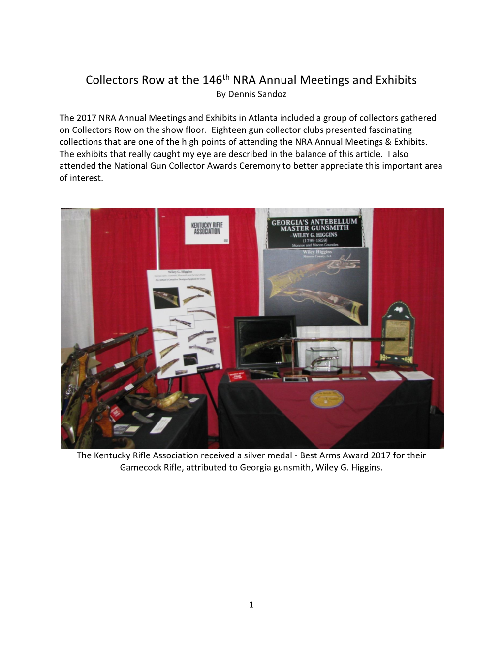 Collectors Row at the 146Th NRA Annual Meetings and Exhibits by Dennis Sandoz