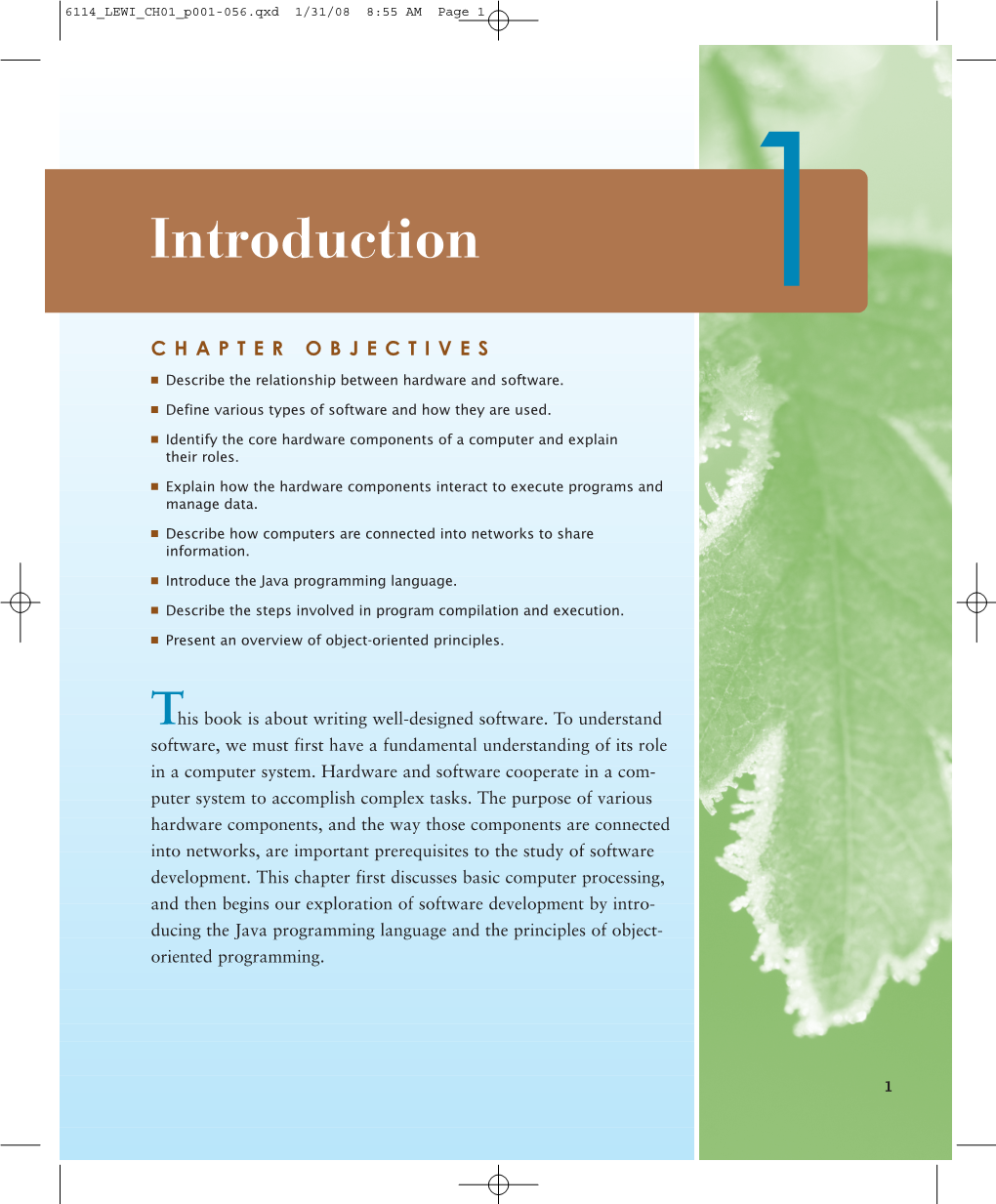 Introduction 1 CHAPTER OBJECTIVES