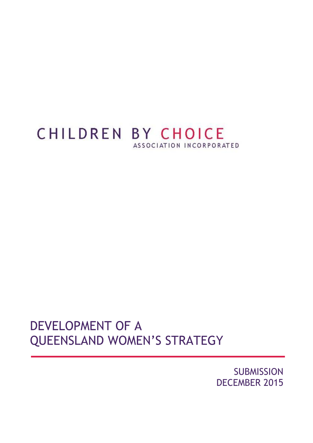 Development of a Queensland Women's Strategy