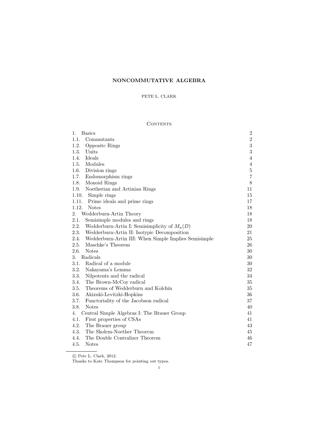 Noncommutative Algebra