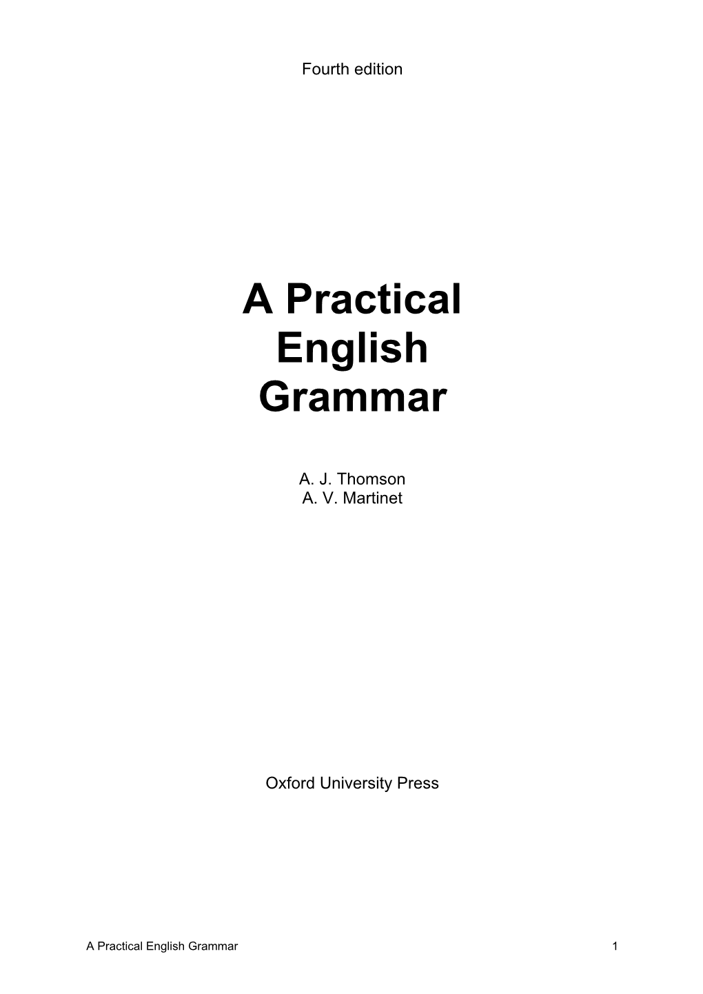 A Practical English Grammar