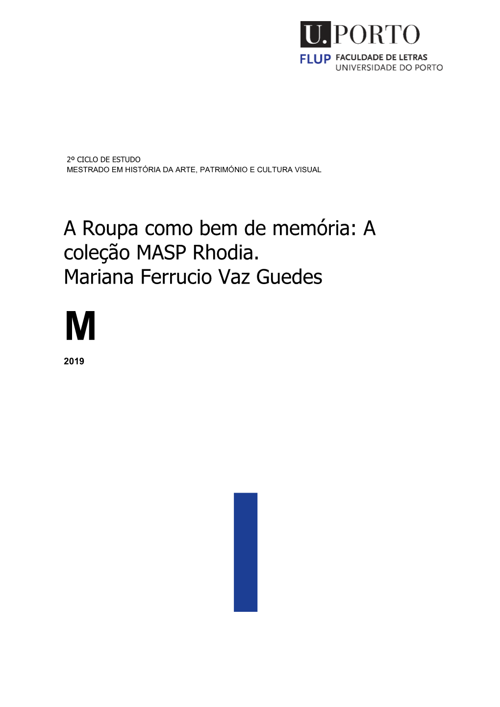 A Coleção MASP Rhodia. Mariana Ferrucio Vaz Guedes