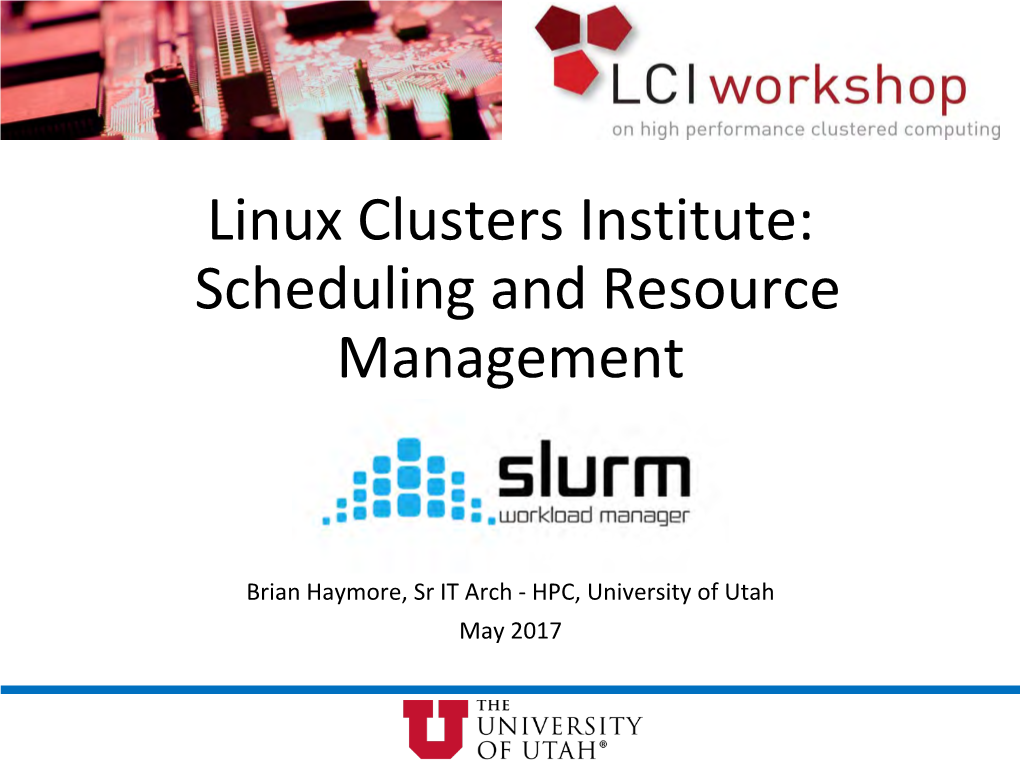 Scheduling and Resource Management