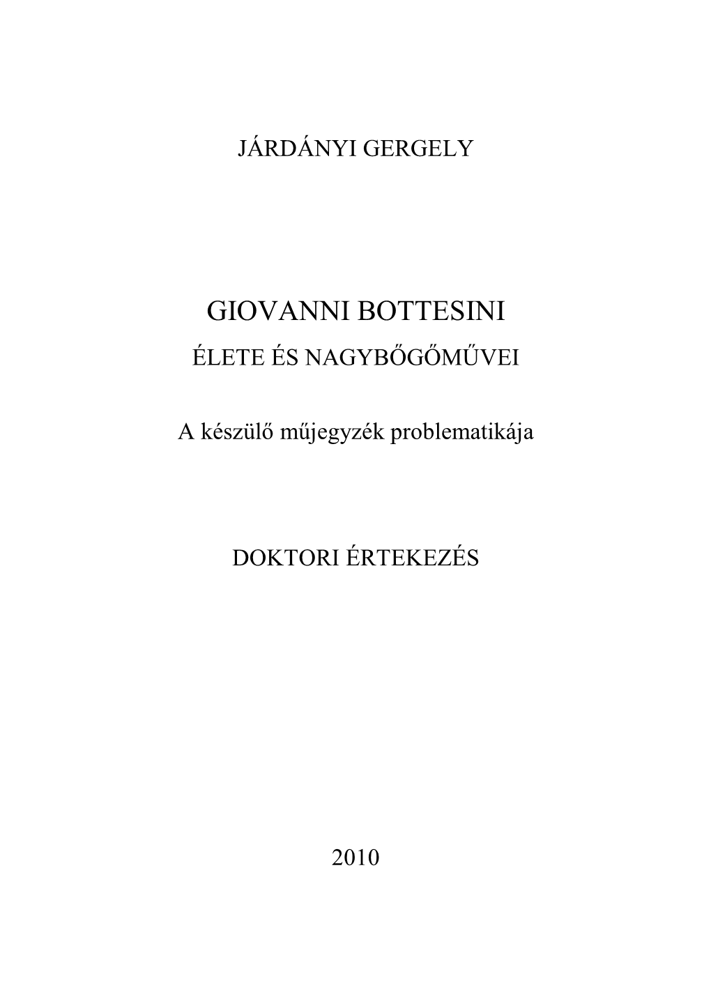 Giovanni Bottesini Élete És Nagybőgőművei