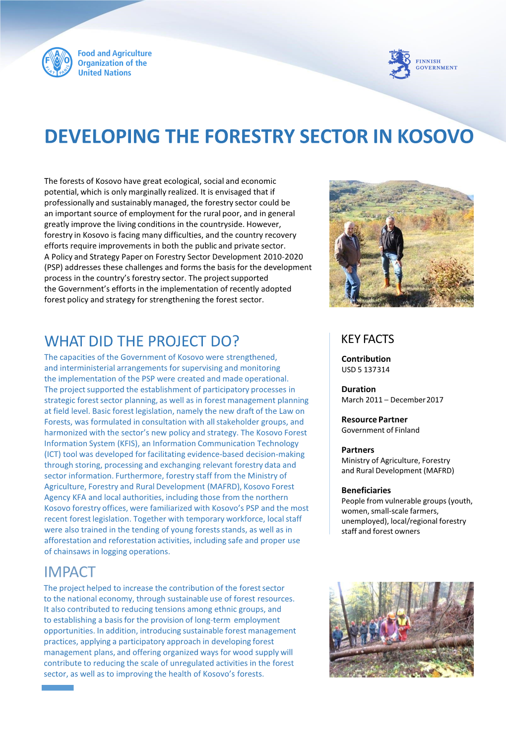 Developing the Forestry Sector in Kosovo
