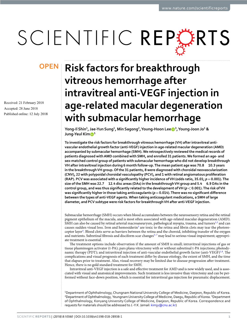 Risk Factors for Breakthrough Vitreous Hemorrhage After Intravitreal Anti
