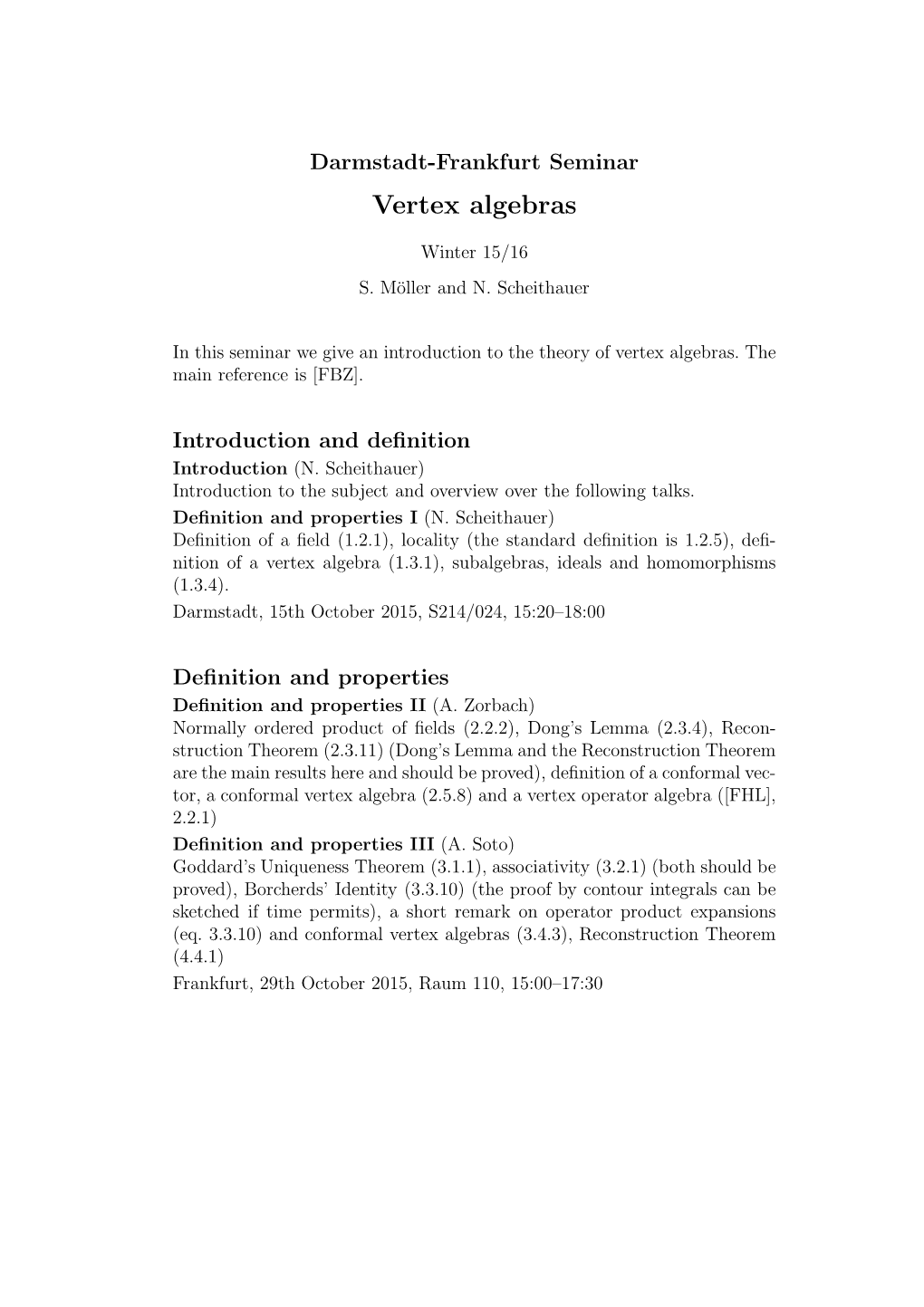 Vertex Algebras