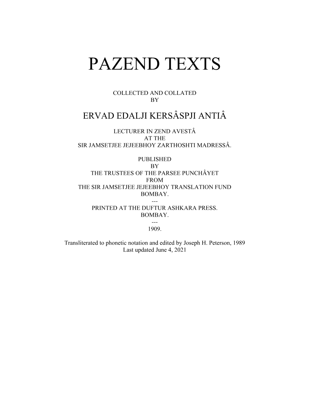 Pazand Texts