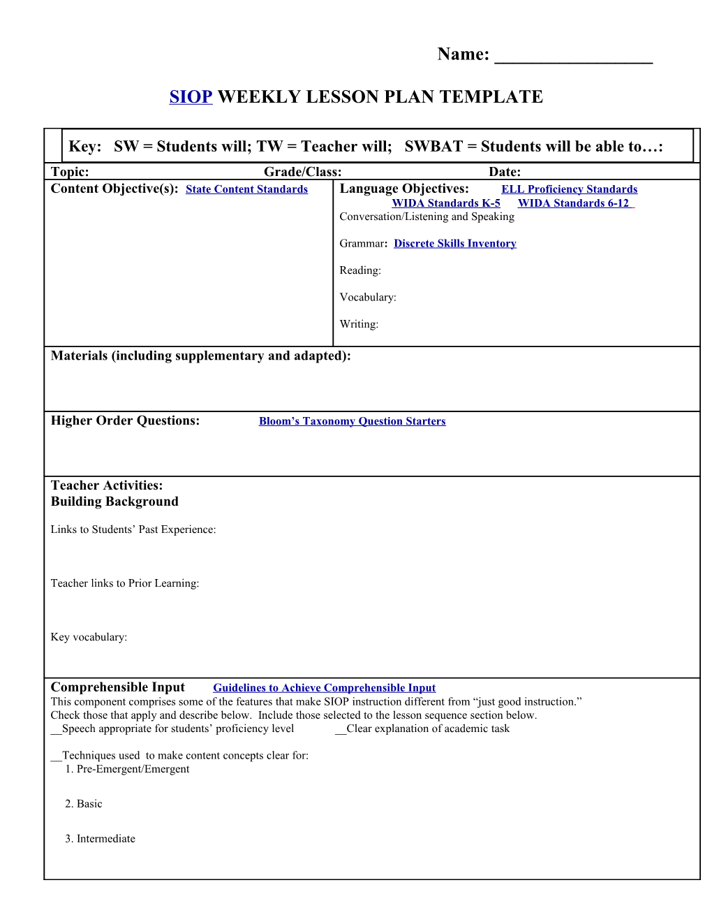 SIOP Lesson Plan Template s2