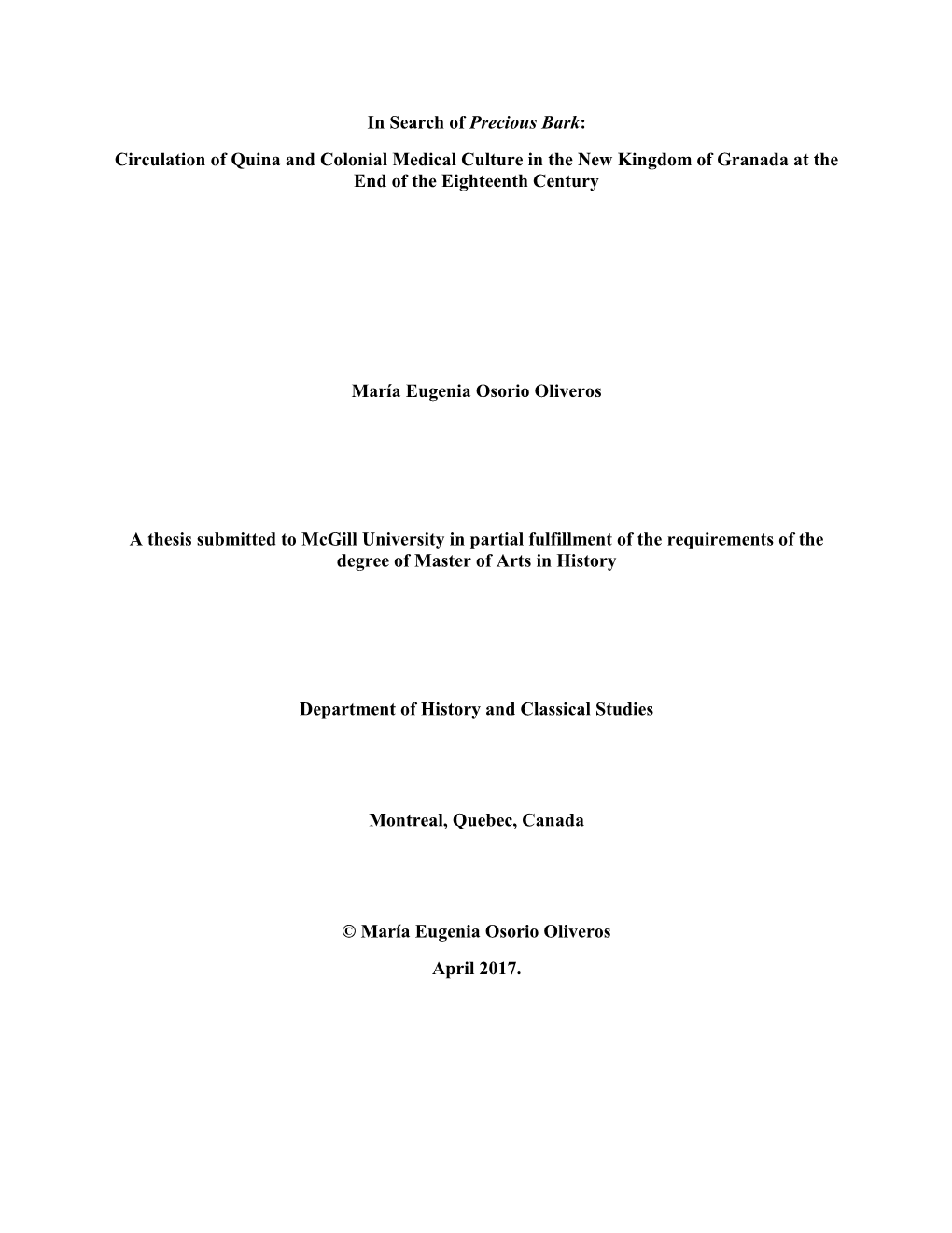 Circulation of Quina and Colonial Medical Culture in the New Kingdom of Granada at the End of the Eighteenth Century