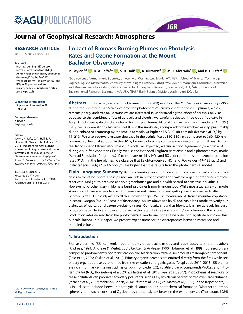 Impact of Biomass Burning Plumes on Photolysis Rates and Ozone