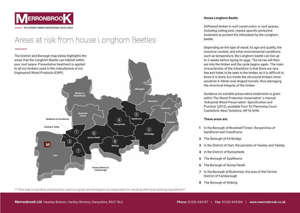 Longhorn Beetle Risk Areas