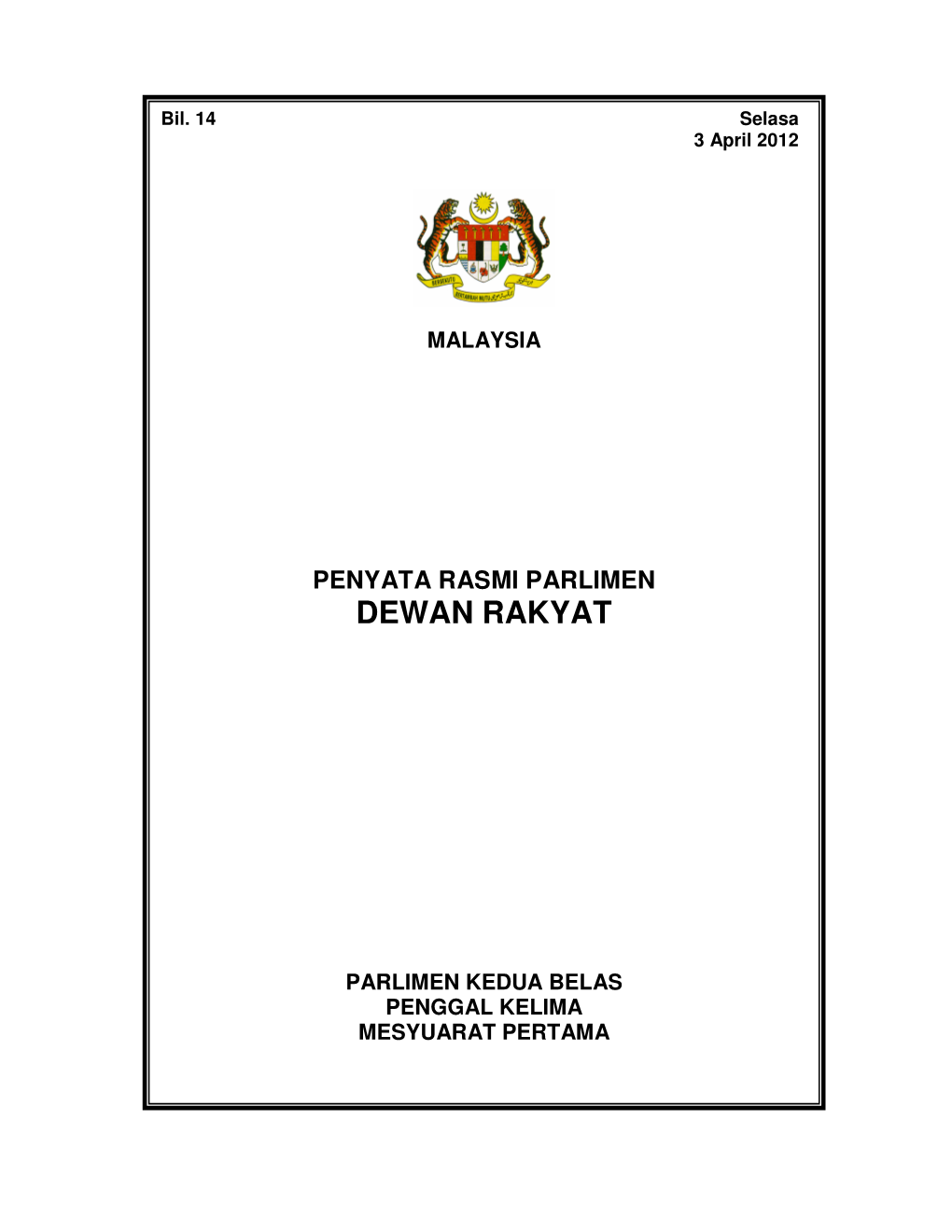 Penyata Rasmi Parlimen Dewan Rakyat