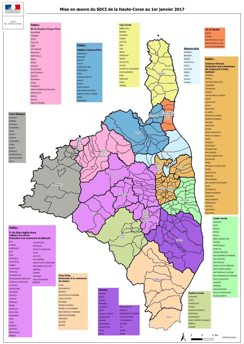 Mise En Œuvre Du SDCI De La Haute-Corse Au 1Er Janvier 2017