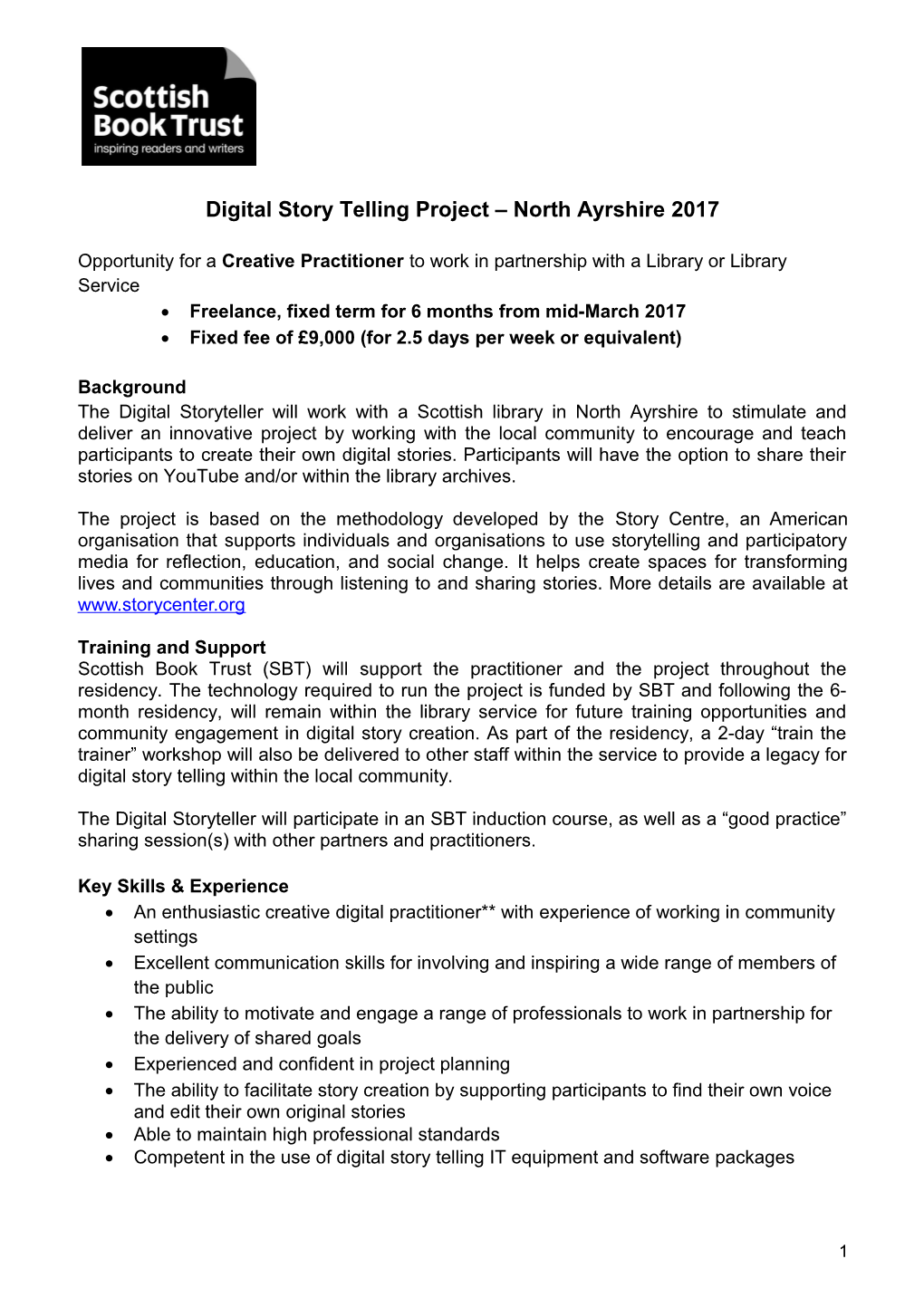 Digital Story Telling Project North Ayrshire 2017