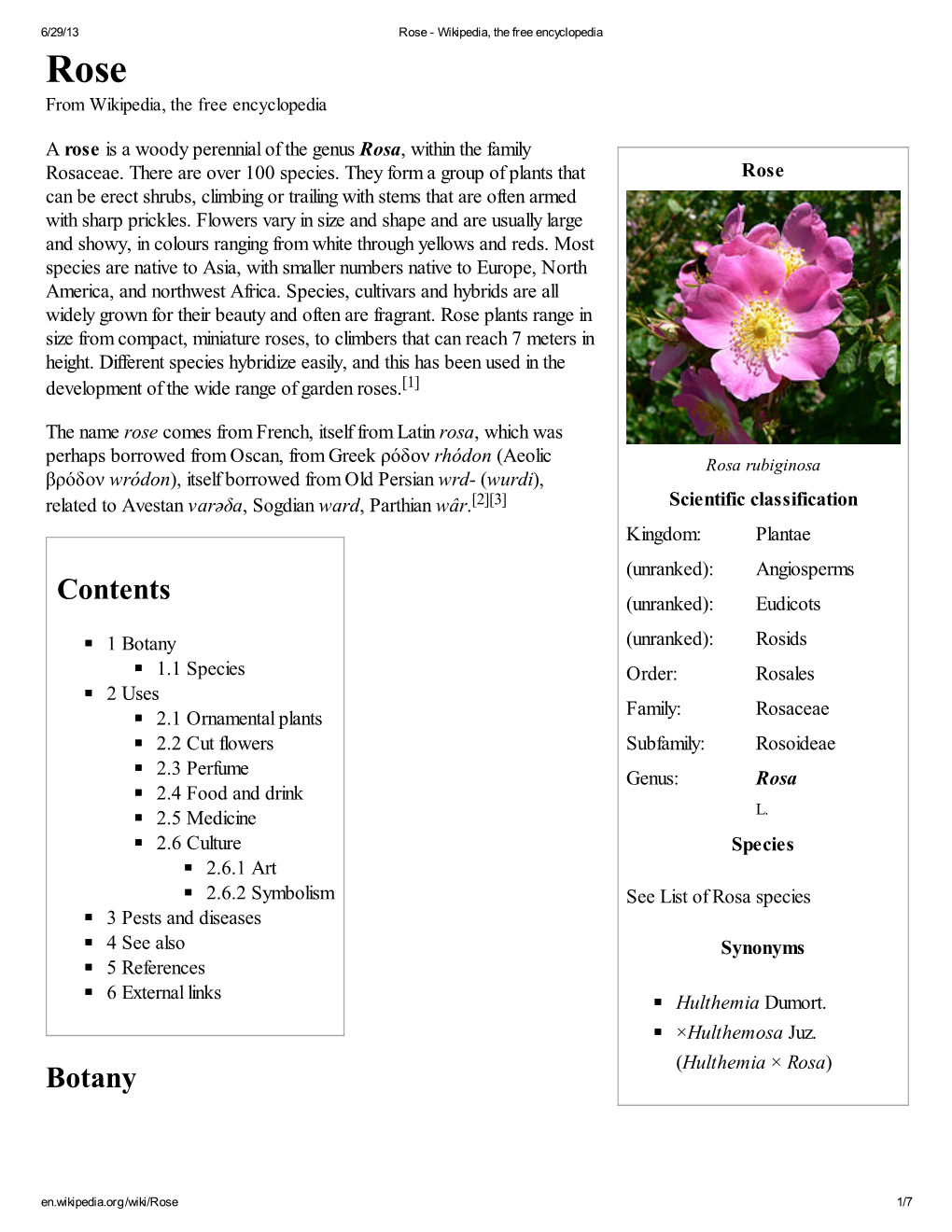 Contents Botany