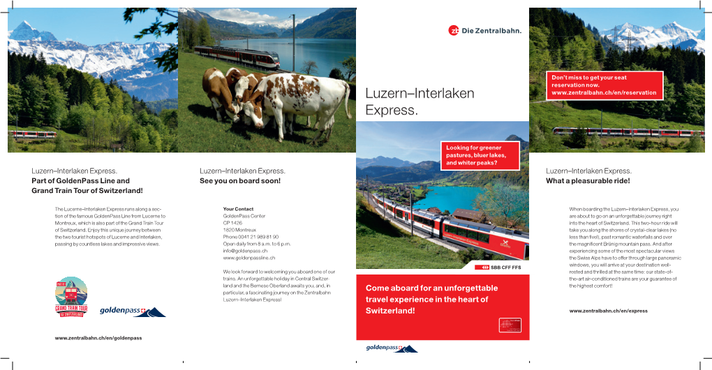 Luzern–Interlaken Express. Weitere Prospekte Und Infos