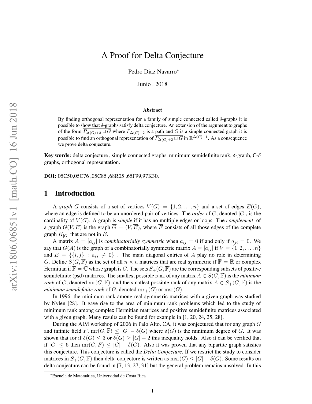 A Proof for Delta Conjecture