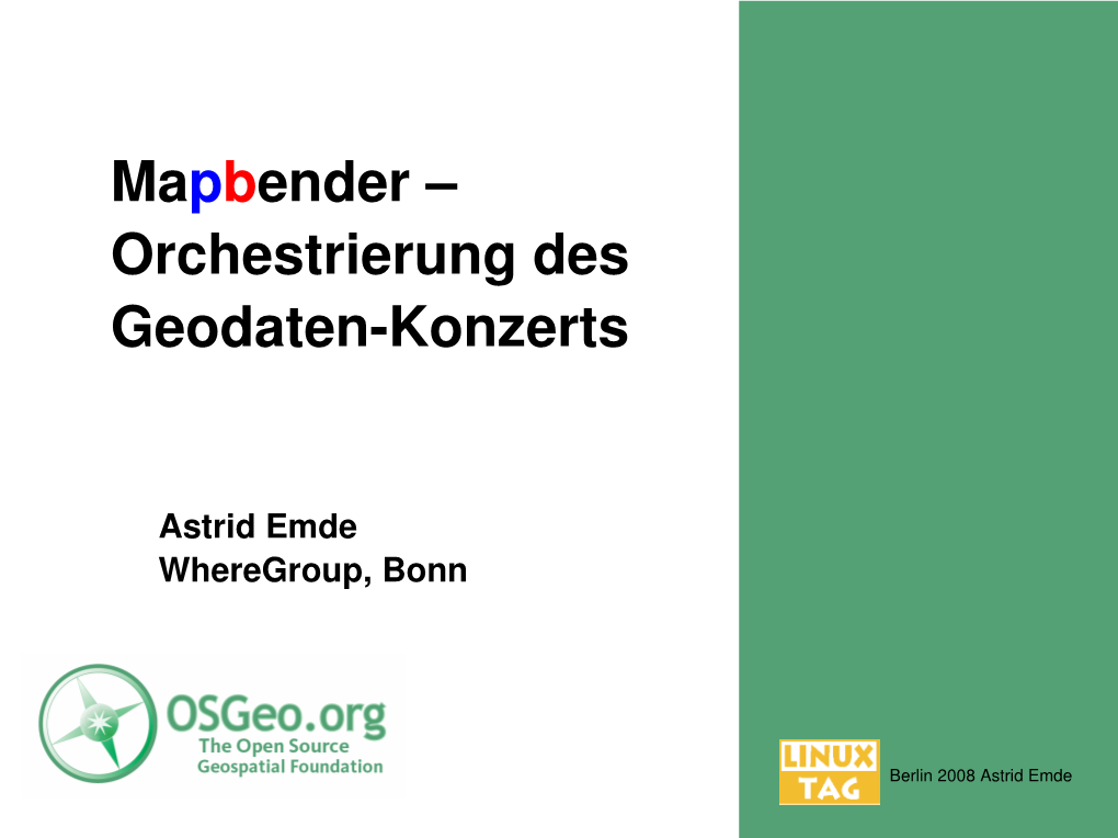 Mapbender – Orchestrierung Des Geodaten­Konzerts