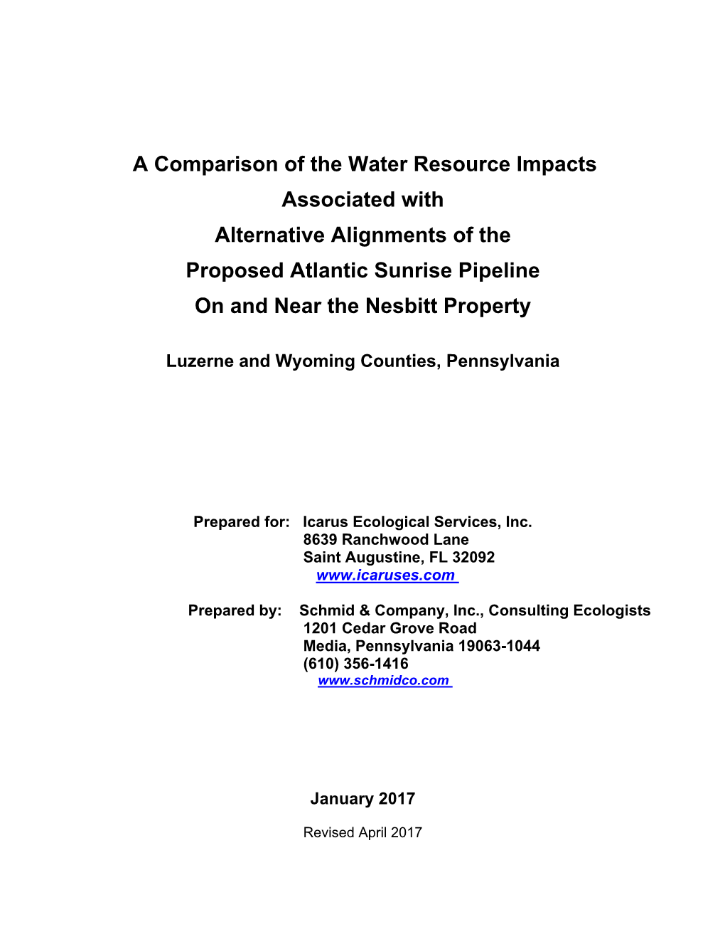 Alternative Alignments, Proposed Atlantic Sunrise Pipeline, Luzerne