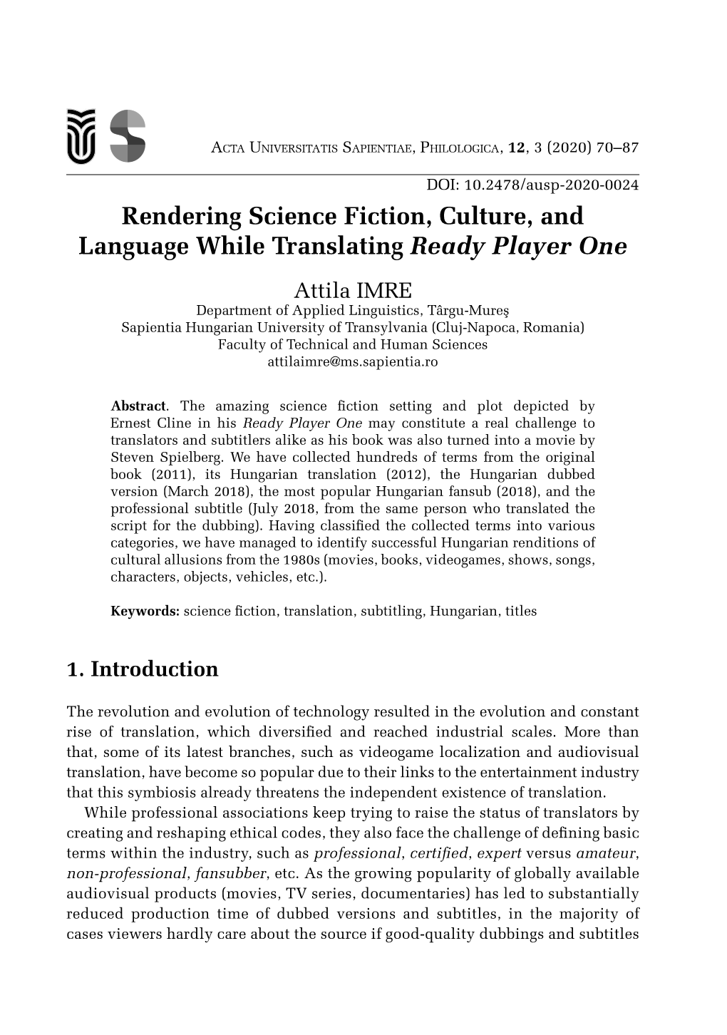 Rendering Science Fiction, Culture, and Language While Translating