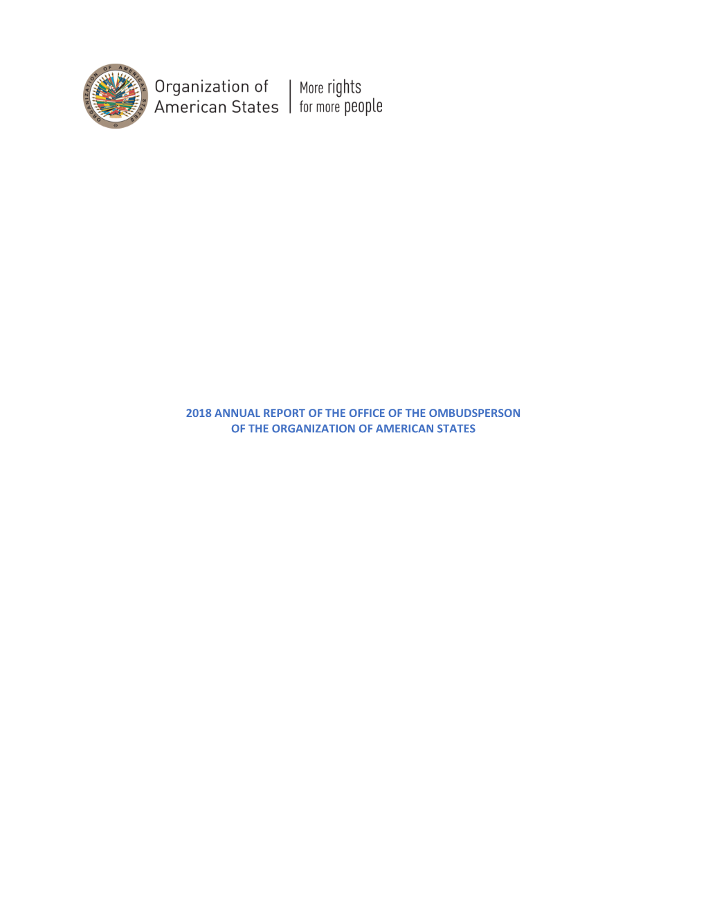 2018 Annual Report of the Office of the Ombudsperson of the Organization of American States