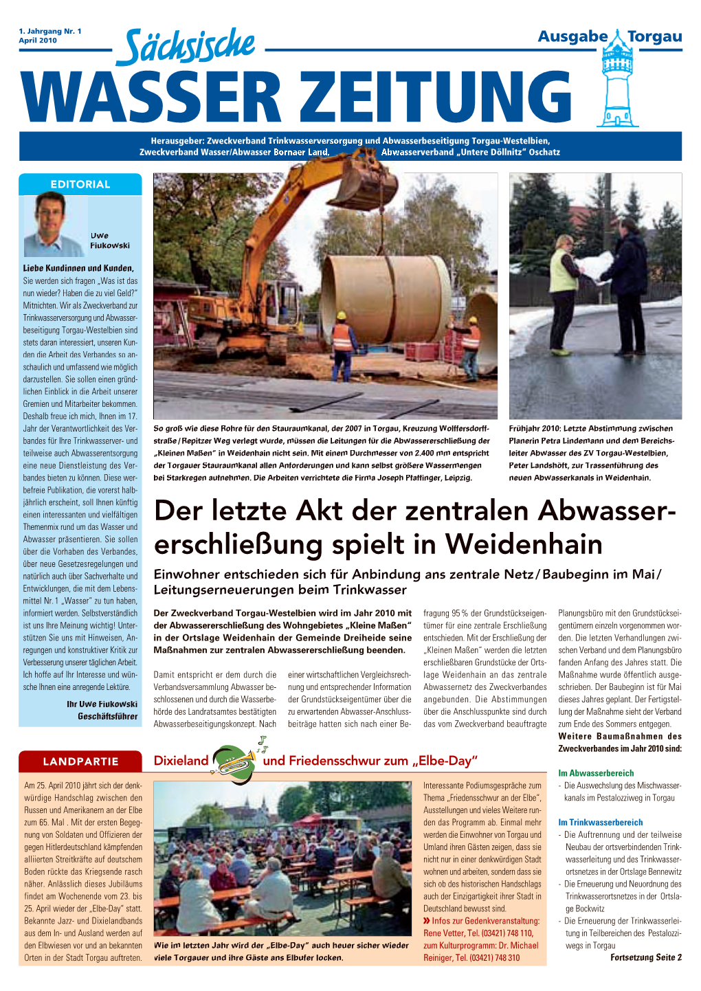 Der Letzte Akt Der Zentralen Abwasser- Erschließung Spielt in Weidenhain