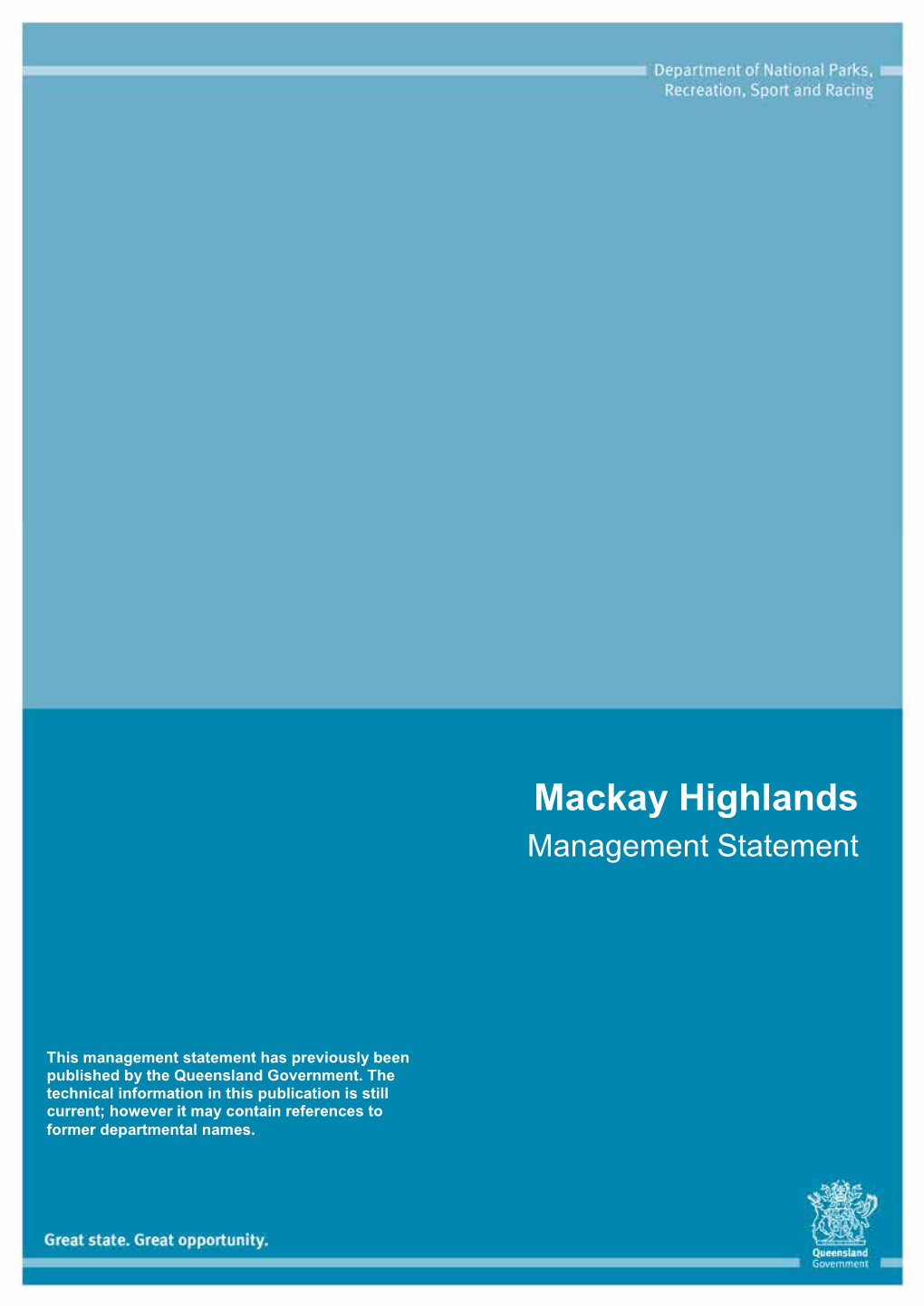 Mackay Highlands Management Statement