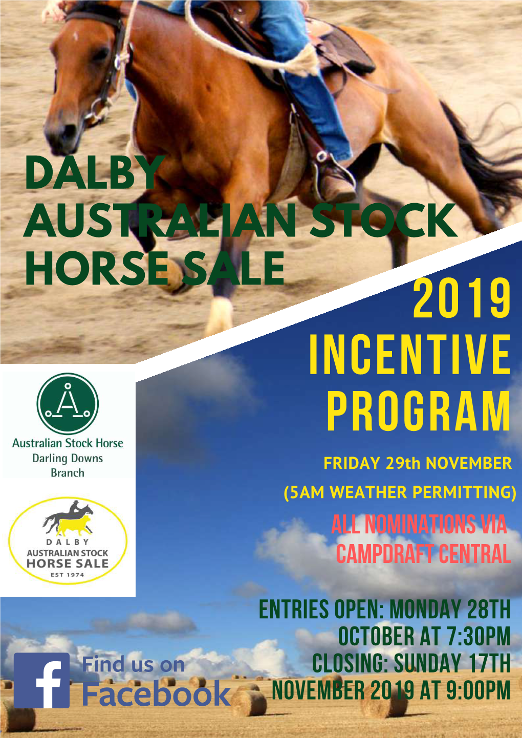 Dalby Australian Stock Horse Sale 2019 Incentive Program