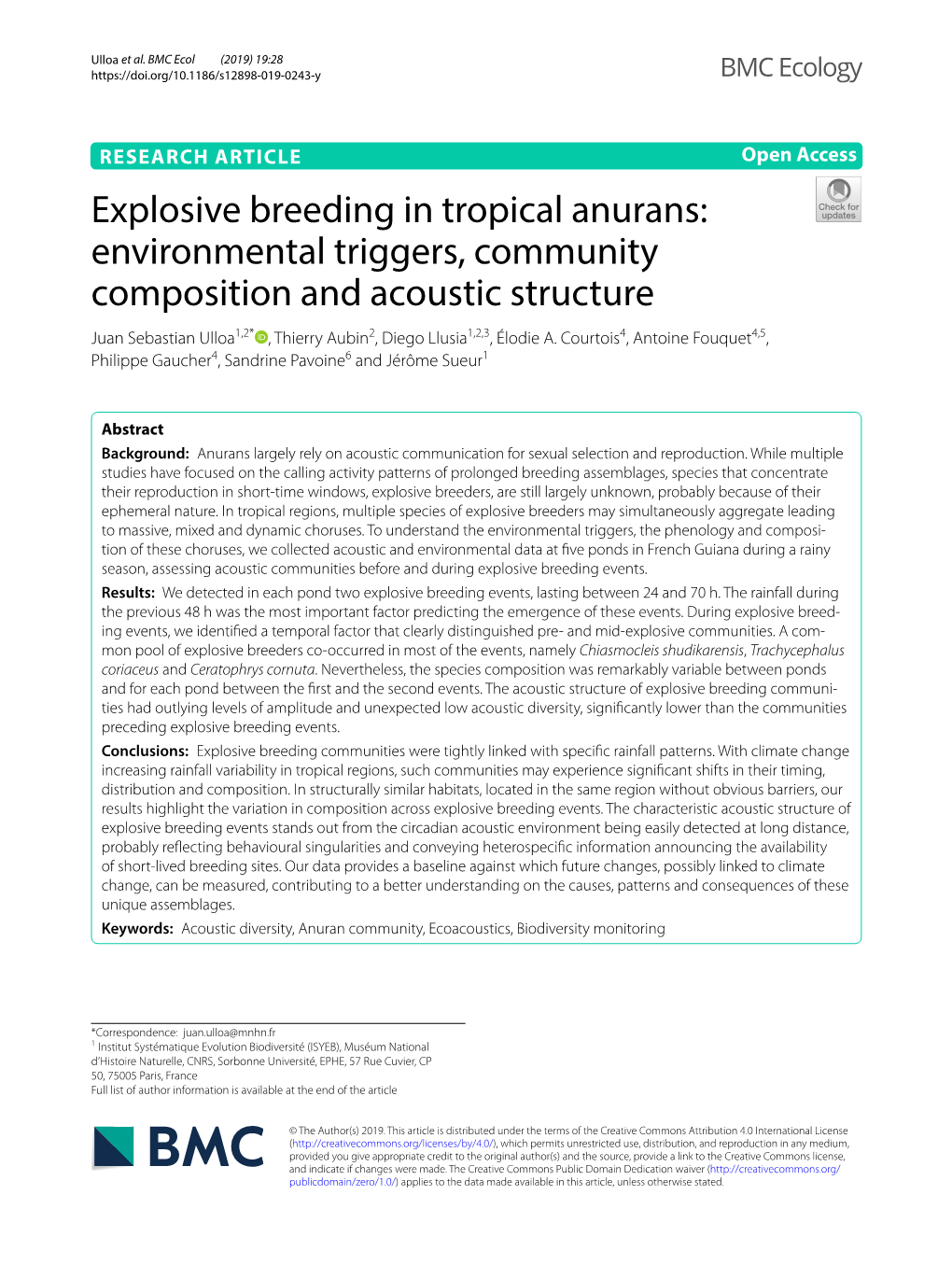 Explosive Breeding in Tropical Anurans