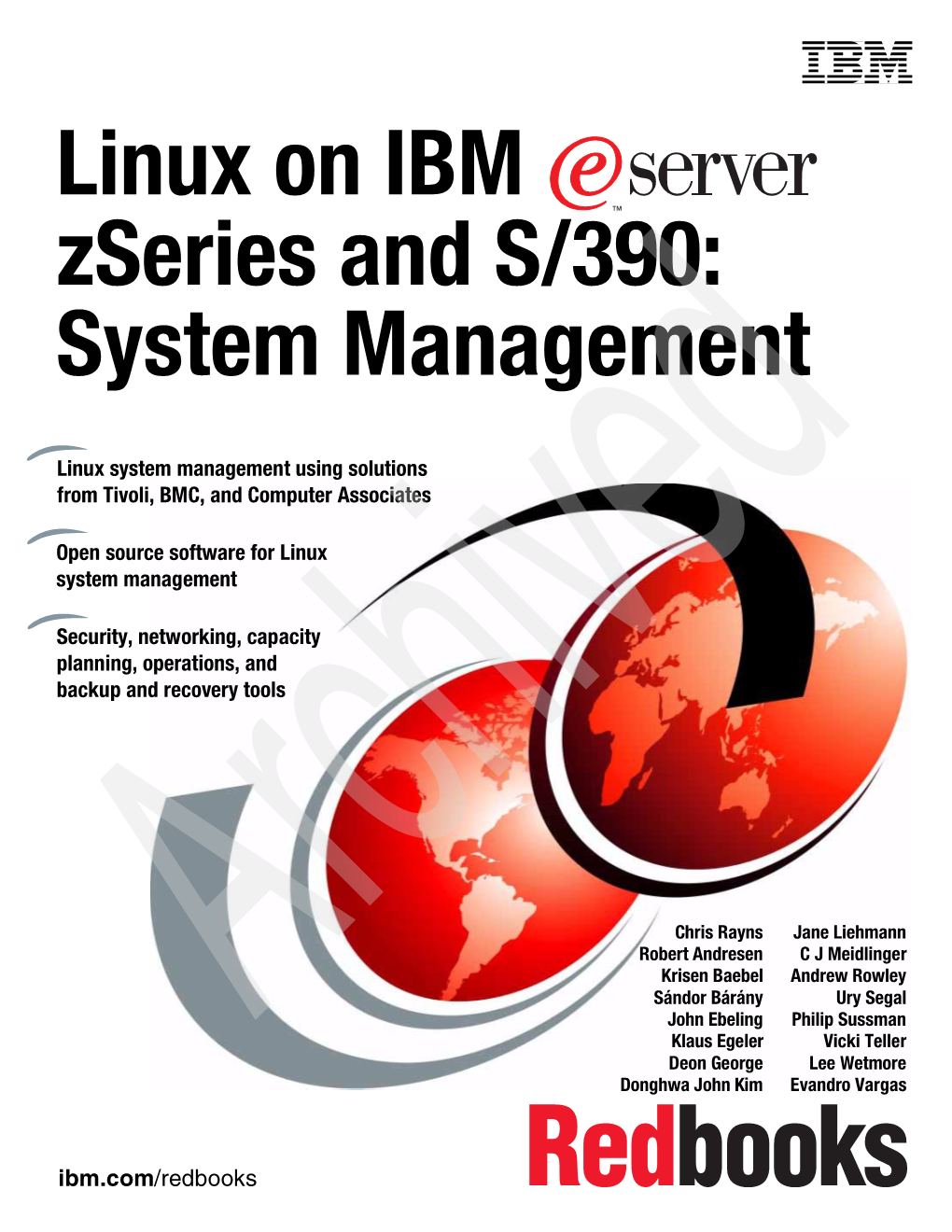 Linux on IBM Zseries and S/390: System Management