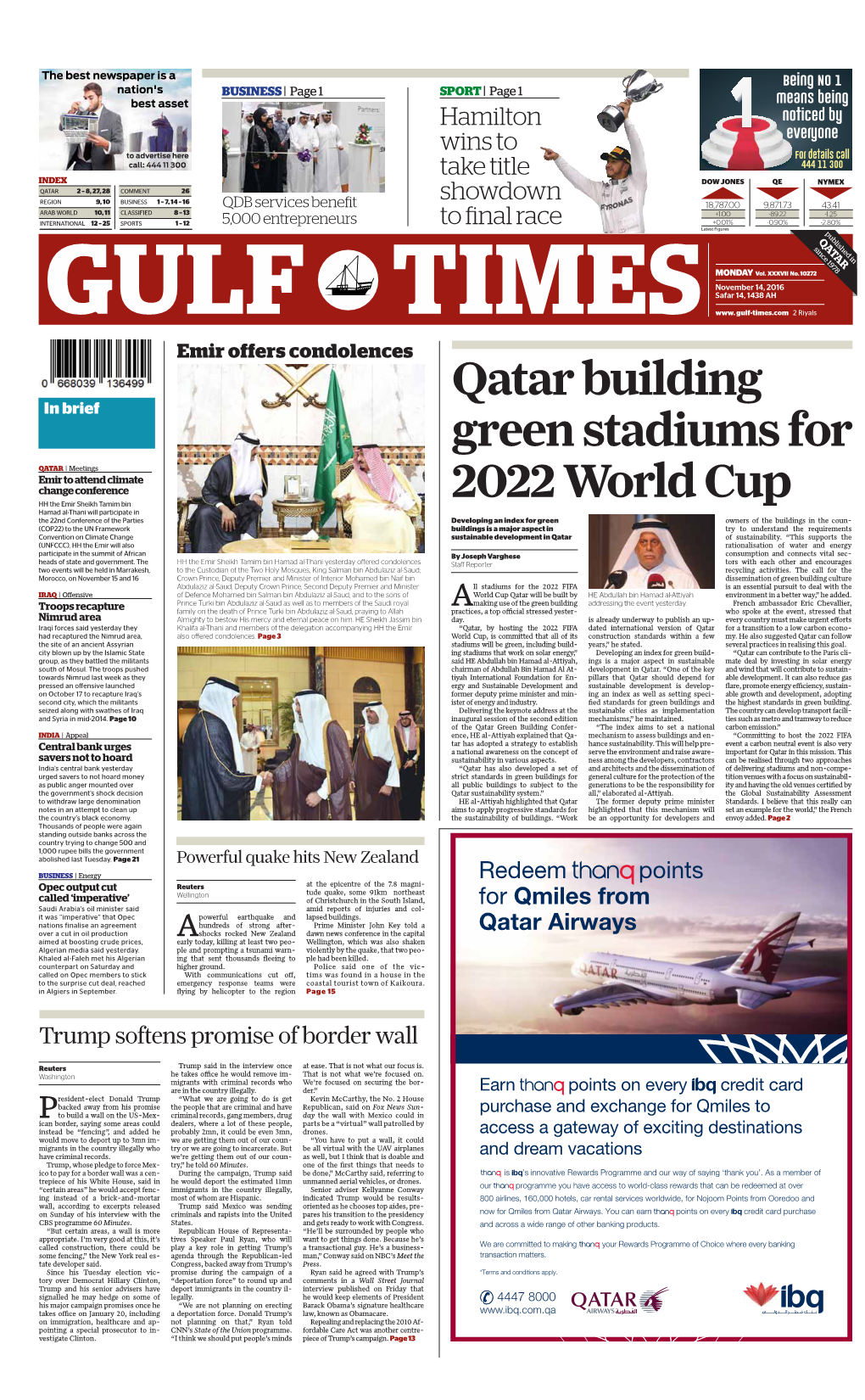 Qatar Building Green Stadiums for 2022 World