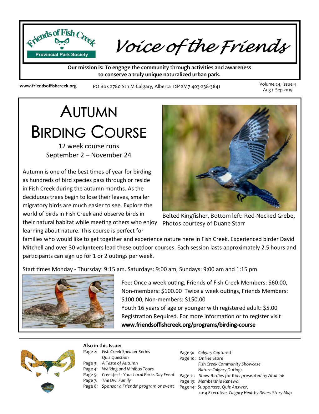 Aug / Sep 2019 AUTUMN BIRDING COURSE 12 Week Course Runs September 2 – November 24