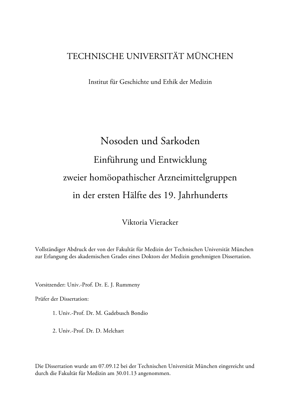 Nosoden Und Sarkoden Einführung Und Entwicklung Zweier Homöopathischer Arzneimittelgruppen in Der Ersten Hälfte Des 19