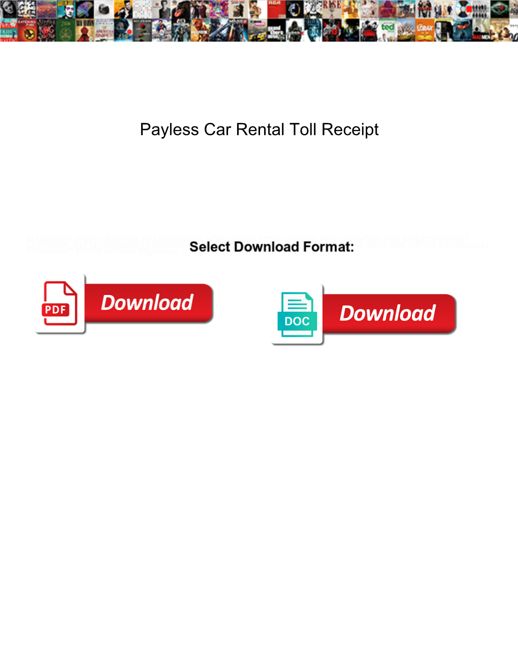 Payless Car Rental Toll Receipt