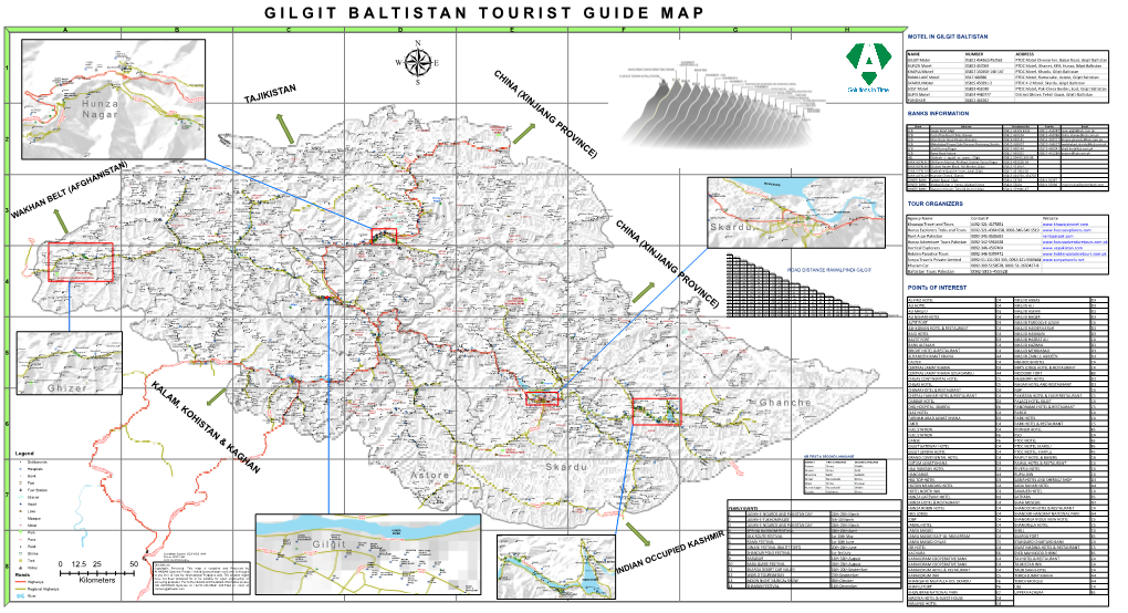 Gilgit Baltistan Tourist Guide Map a B C D E F G H Motel in Gilgit Baltistan