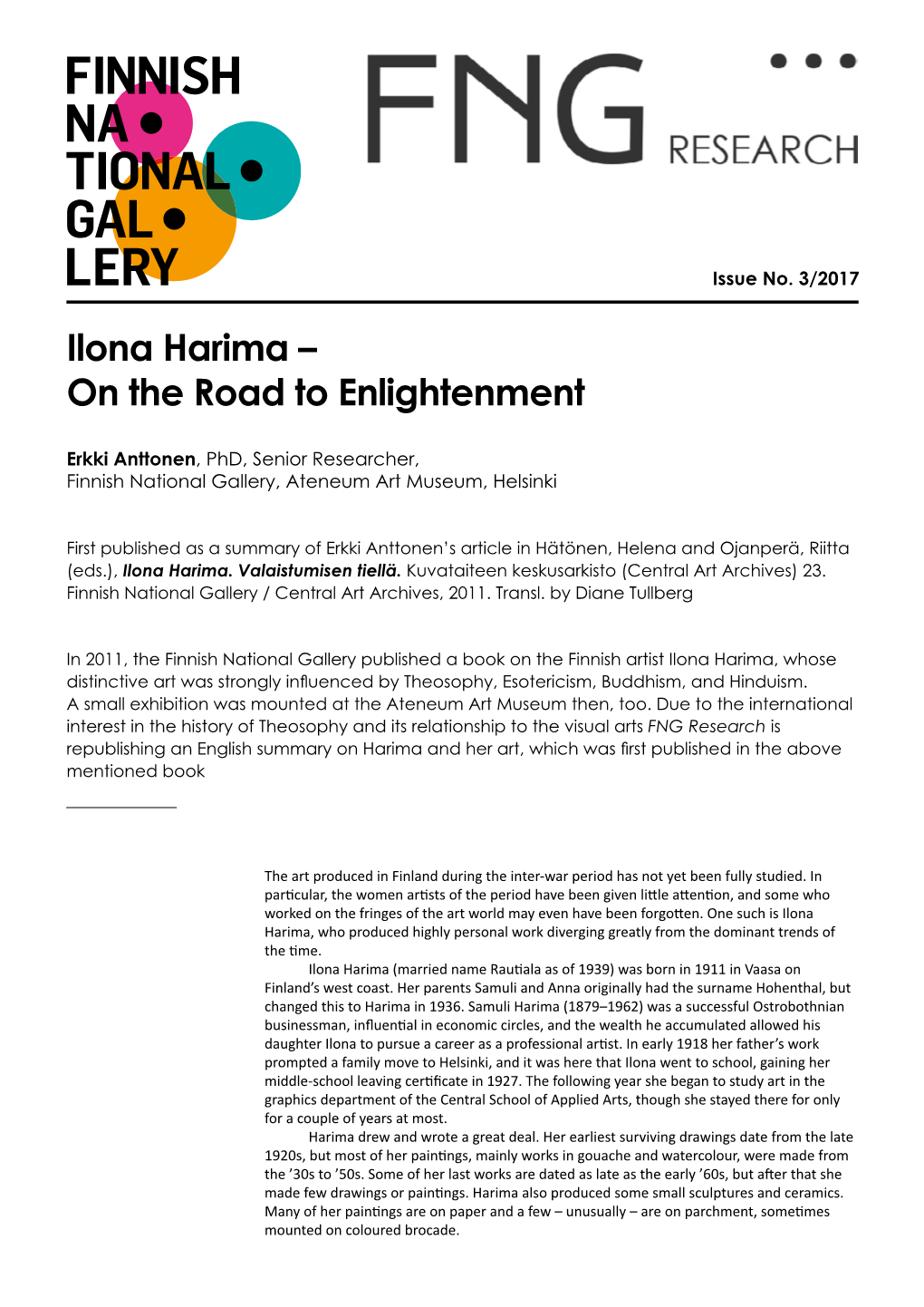 Ilona Harima – on the Road to Enlightenment