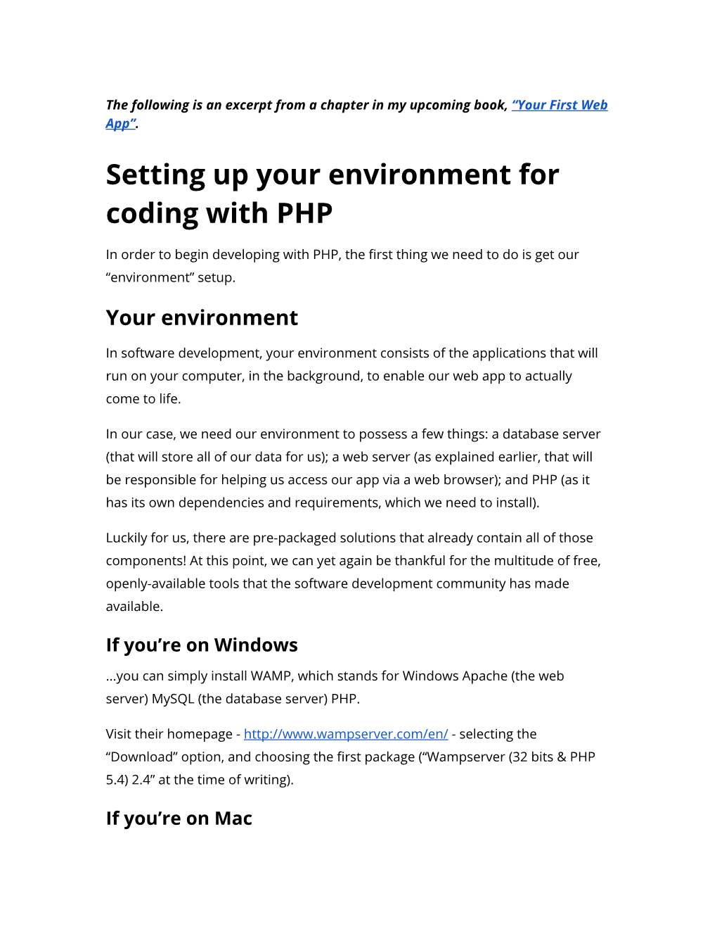 Setting up Your Environment for Coding with PHP