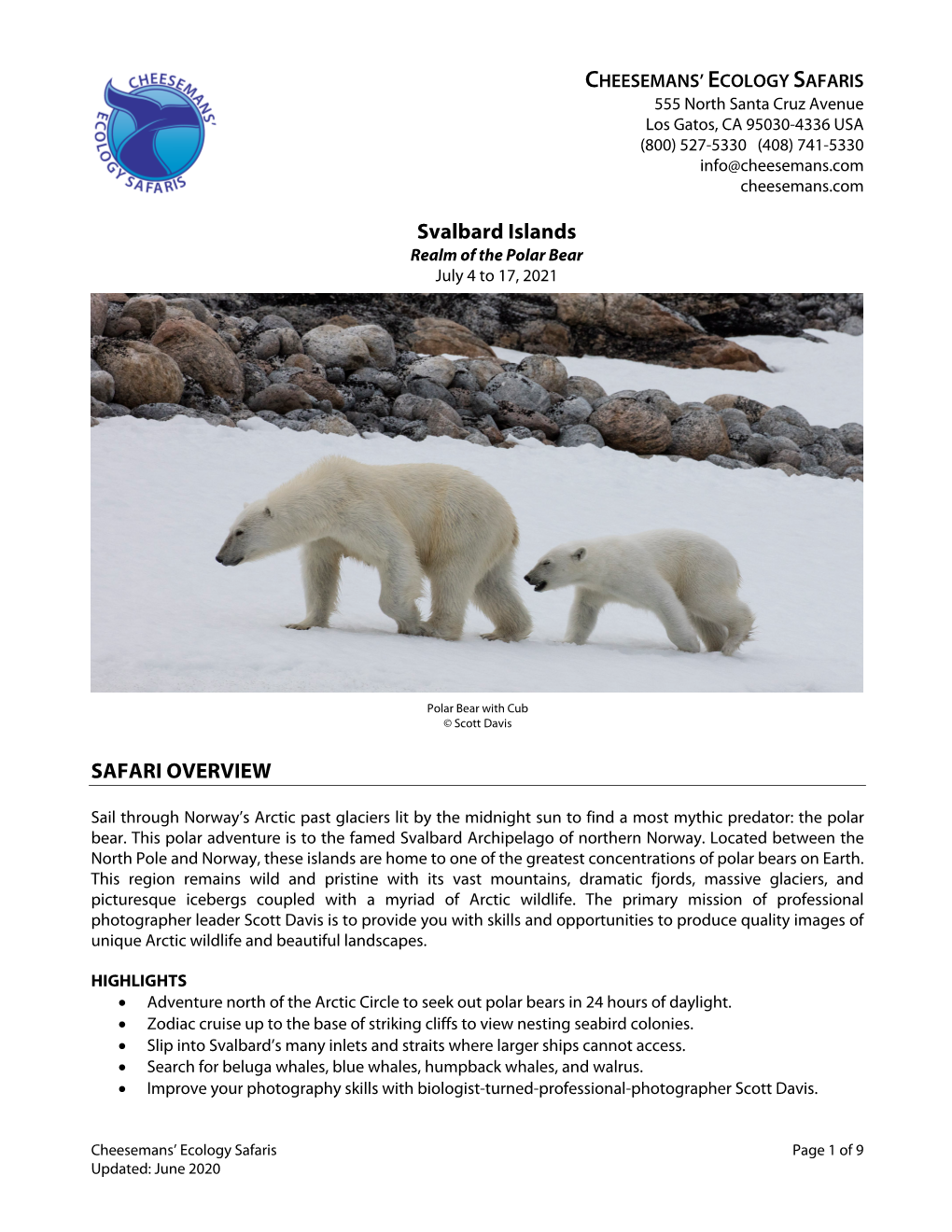 Svalbard Islands SAFARI OVERVIEW