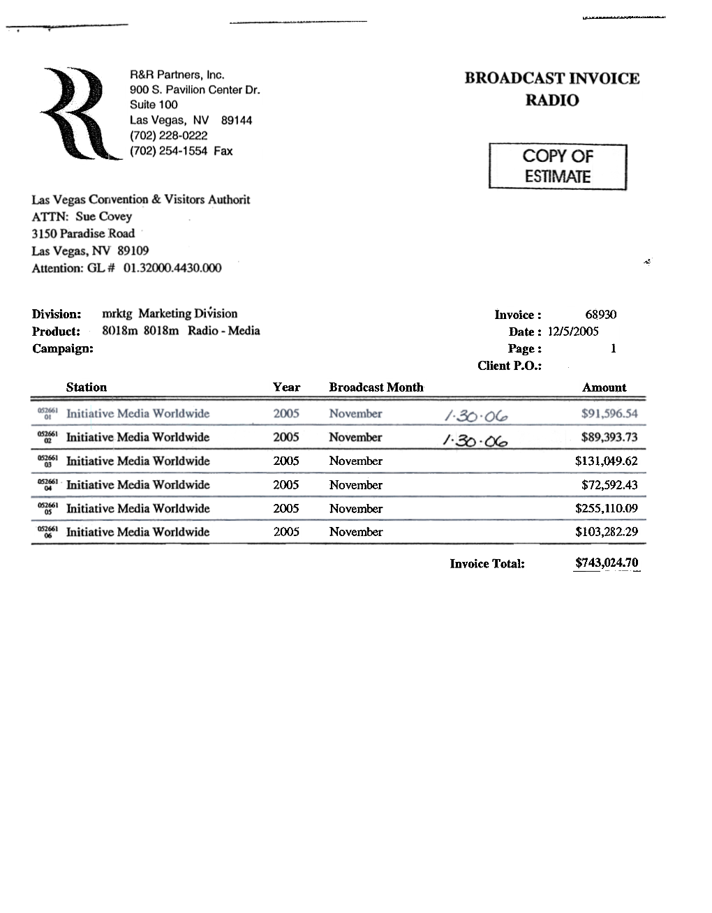 Redacted Radio Invoices