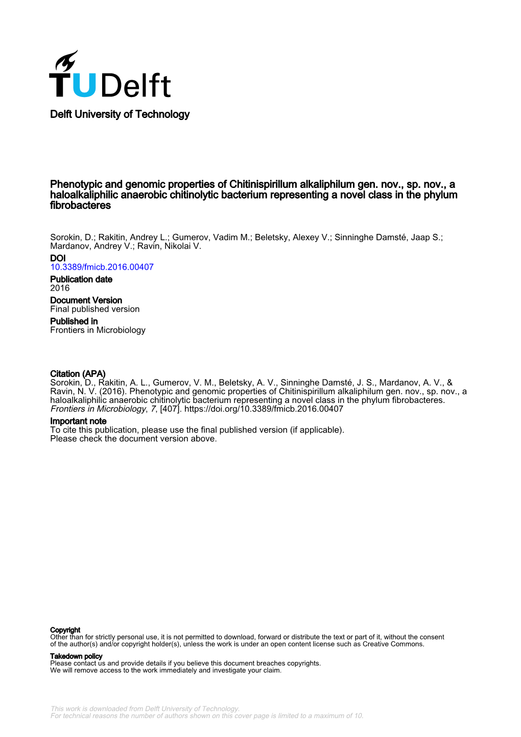 Phenotypic and Genomic Properties of Chitinispirillum Alkaliphilum Gen