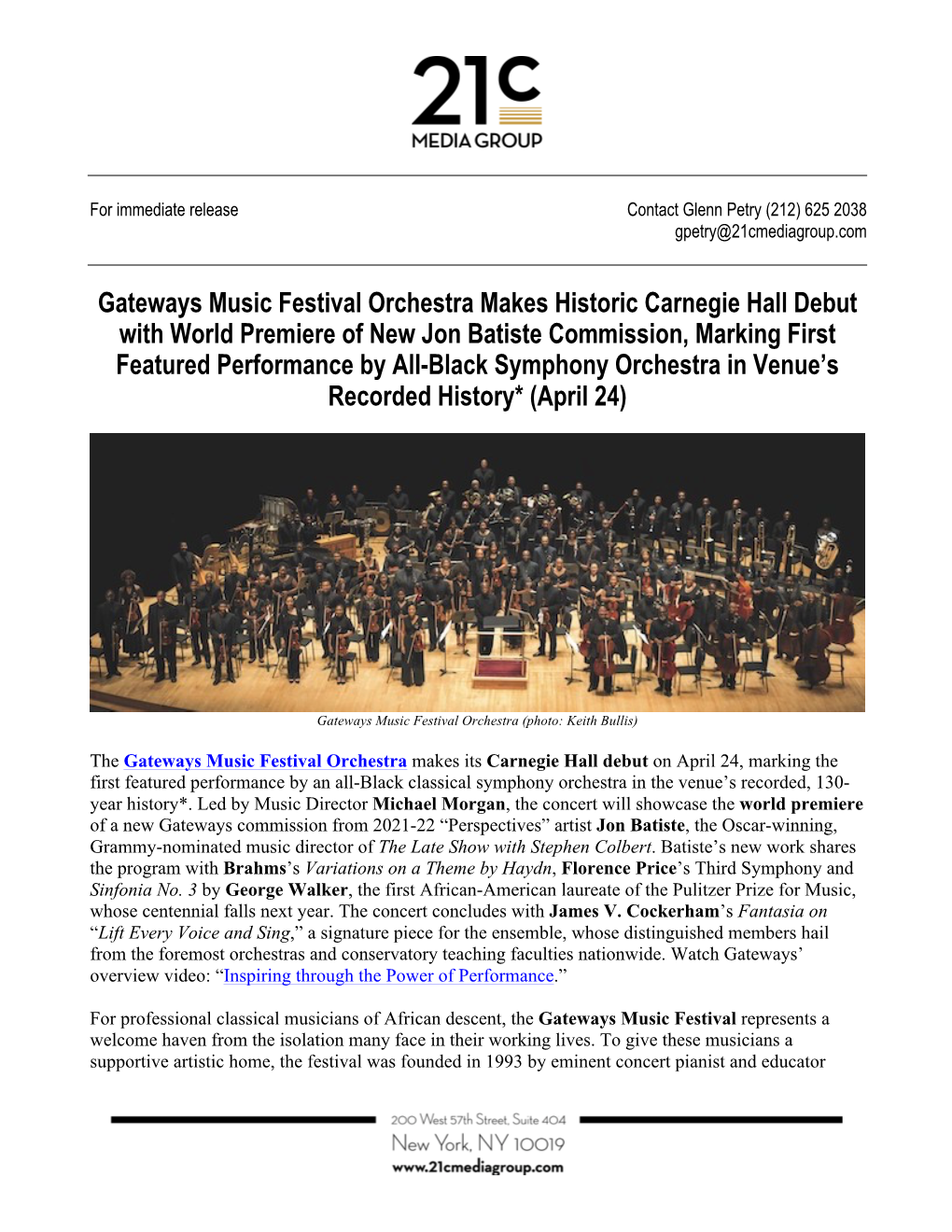 Gateways Music Festival Orchestra Makes Historic Carnegie Hall Debut