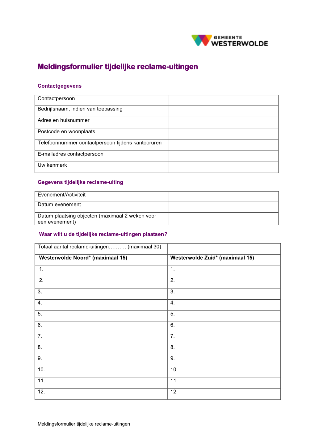 Pdf Meldingsformulier Tijdelijke Reclame-Uitingen